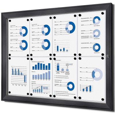 Jansen Display Vnitřní uzamykatelná vitrína 8x A4 Antracit, 961 x 696 mm – Zboží Živě