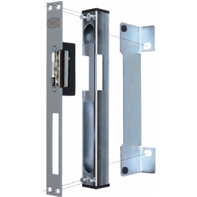 Set - dorazová kazeta pravá/levá EZK310 (260x30x30 mm) + elektrický zámek EZ332 s lištou – Sleviste.cz