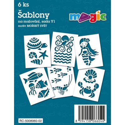 Magic šablony papírové 6 ks sada Y1 Mořský svět – HobbyKompas.cz