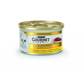 Gourmet Gold Hovězí & kuře v rajčatové omáčce 85 g