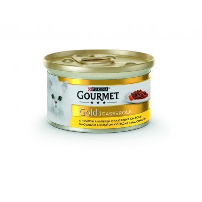 Gourmet Gold Hovězí & kuře v rajčatové omáčce 85 g