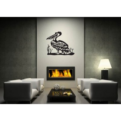 Weblux vzor s60071282 Šablona na zeď - bird pelican - black vector illustration čerň silueta řídit letadlo pomocí rádiových vln, rozměry 120 x 100 cm