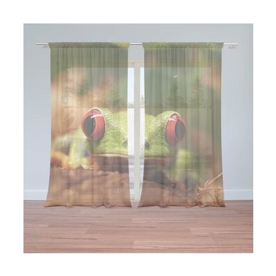 Sablio Záclony Zelená žába: 2ks 150x250cm – Hledejceny.cz