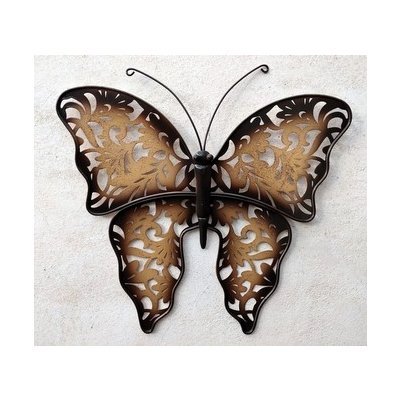 PRODEX Import s.r.o. Motýl kov hnědobéžový větší 37 x 34 cm Prodex A00568 – Zboží Dáma