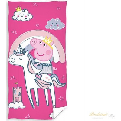 Carbotex Osuška Prasátko Pepina Růžová princezna 70 x 140 cm – Zboží Mobilmania