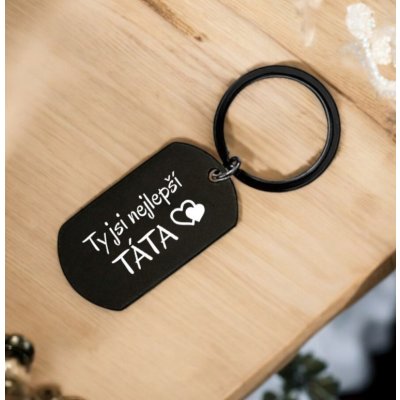 Přívěsek na klíče Ahome Kovová černá Nejlepší táta – Zboží Dáma