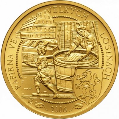 ČNB Zlatá mince 2500 Kč Papírna Velké Losiny 2006 7,78 g – Zboží Mobilmania