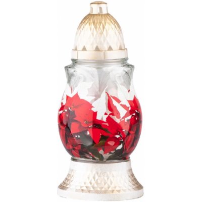 Maják Hřbitovní svíčka Vánoční - sklo 24cm vklad, 80g, 24h – Zboží Dáma