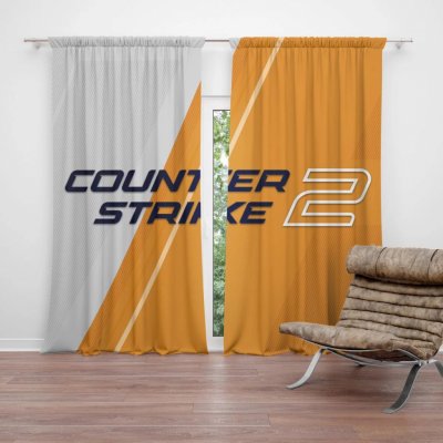Závěsy Counter Strike 2 Oranžová: 2 ks - 140x250 cm - Sablio – Hledejceny.cz