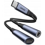 Joyroom SY-C02 adaptér 2v1 rozbočovač USB-C na 1x USB-C/1x Jack 3.5mm - Black – Hledejceny.cz