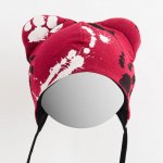 NEW BABY Kojenecká bavlněná čepička s oušky New Baby Paw tmavě růžová – Zboží Dáma