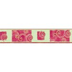 Samolepící bordura žlutá s červenými ornamenty AD004 10 m x 5 cm IMPOL TRADE – Zboží Dáma