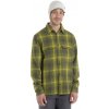 Pánská Košile Icebreaker Dawnder LS flannel shirt plaid loden/bio lime