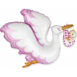 Godan BALÓNEK fóliový Čáp s miminkem Girl – Sleviste.cz