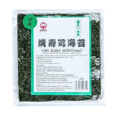 Bosfood Yakinori Sushi Nori Green sušené mořské řasy listy pražené 100 listů 125 g – Zbozi.Blesk.cz