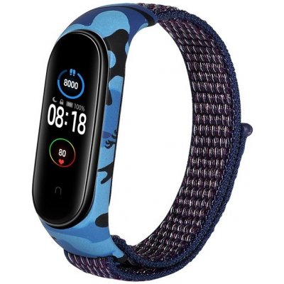 Xiaomi Mi Band 5/6 náhradní náramek Nylon maskáč Modrá MBSCZ-5NyM02