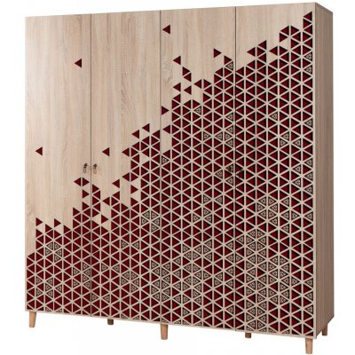 Hanah Home Kikos 180 cm Dub Sonoma /červená – Zbozi.Blesk.cz
