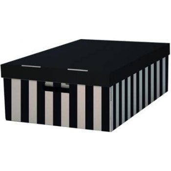 úložná krabice s víkem 56x37x18 cm/2ks/bal černá č.605.10