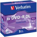 Verbatim DVD+R DL, 8,5GB 8x, AZO, jewel, 5ks (43541)