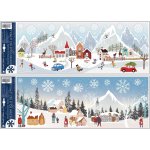 ANDĚL Okenní fólie zimní vesnička s glitrem 21 x 59,5 cm – Hledejceny.cz