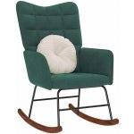 vidaXL Houpací židle samet 289520 Tmavě zelená – Zboží Dáma