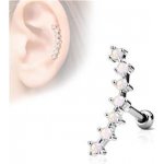 Šperky4U cartilage piercing do ucha opálově růžové kamínky CP1031-OP – Zboží Dáma