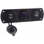 STU 47171 Panel s 1x spínačem, voltmetr + 2x USB zásuvka, 12/24V | Zboží Auto