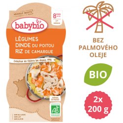 Babybio zelenina s krůtím masem a rýží 2 x 200 g