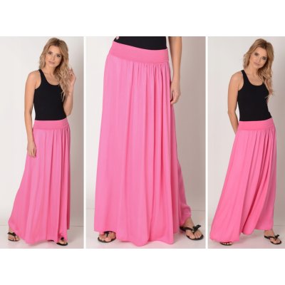 Fashionweek Dlodlouhá uhá letní sukně ze vzdušného materiálu 2W1 MF266 růžová