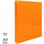 LUMA Pořadač A4 40 mm 4 kroužkový oranžový – Zboží Živě