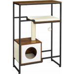 Feandrea Kočičí škrabadlo s domečkem industriální 59 x 36 x 67 cm – Hledejceny.cz