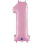 Grabo Fóliový balónek pastel růžová 66 cm číslice 1 – Sleviste.cz