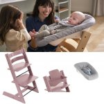 Stokke Tripp Trapp a Baby set Heather Mauve + Newborn set Grey – Hledejceny.cz