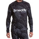 Meatfly pánské termo triko Avery Black Topography Černá – Zboží Dáma