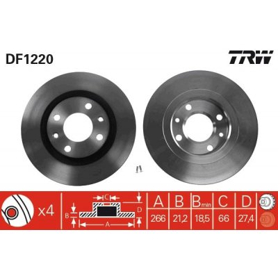 TRW Brzdový kotouč DF1220 – Hledejceny.cz