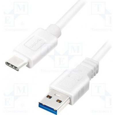 Logilink CU0174 USB 3.0, USB A vidlice, USB C vidlice, 1m, bílý – Zboží Mobilmania