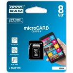 Goodram microSDHC 8 GB Class 4 M40A-0080R11 – Hledejceny.cz