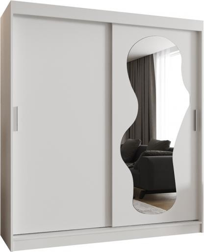 DobreSny Ultra s posuvnými dveřmi a zrcadlem 180 cm bílá