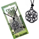 Šperky eshop Černá šňůrka na krk a lesklý kovový přívěsek keltský uzel květ P3.13 – Hledejceny.cz
