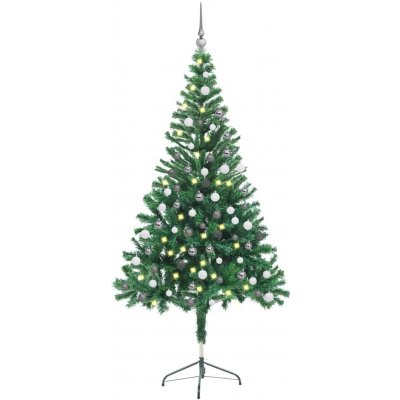 zahrada-XL Umělý vánoční stromek s LED a sadou koulí 150 cm 380 větviček