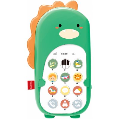 Aga4Kids Dětský telefon se zvukovými efekty MR1390 Green dinosaurus zelený – Zboží Mobilmania