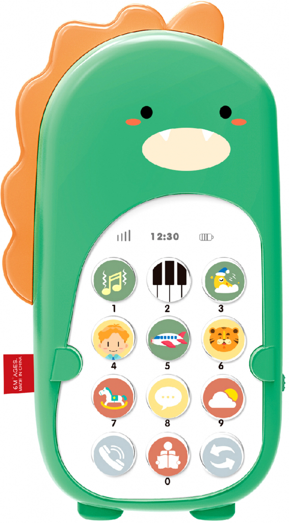 Aga4Kids Dětský telefon se zvukovými efekty MR1390 Green dinosaurus zelený