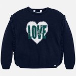 Mayoral svetr s volánky Love tmavě modrý – Zboží Dáma