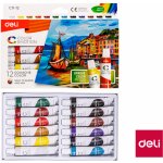 Deli Deli temperové barvy 12 barev – Zboží Mobilmania