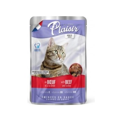 Plaisir cat hovězí krůtí v omáčce 100 g