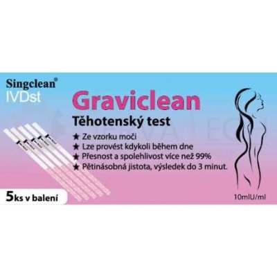 Graviclean těhotenský test proužky 5 ks