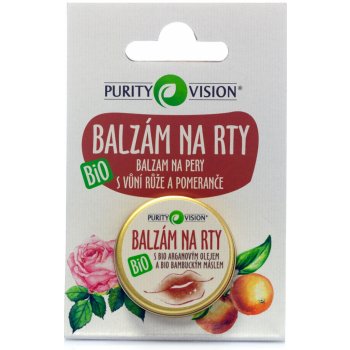 Purity Vision Balzám na rty BIO růže a pomeranč 12 ml