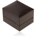 Šperky eshop Dárková krabička na náušnice, tmavě hnědá koženka zdobená zářezy Y56.04 – Zboží Dáma