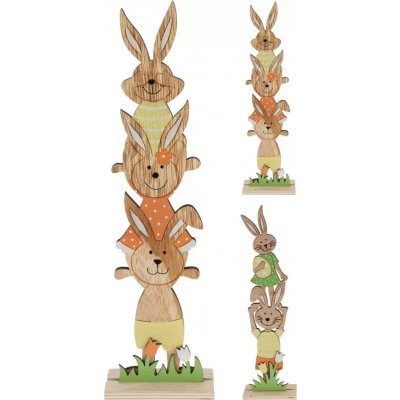 Zajíc dřevo trojice 10x5x36cm 2ASS – Hledejceny.cz