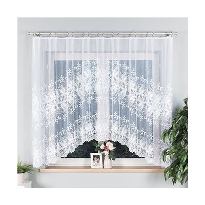 Dekorační oblouková krátká záclona na žabky JOANNA 160 bílá 330x160 cm MyBestHome – Hledejceny.cz